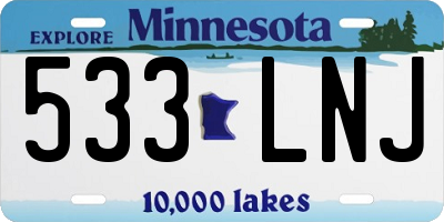 MN license plate 533LNJ
