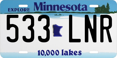 MN license plate 533LNR
