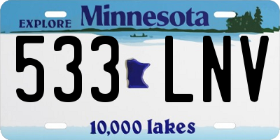 MN license plate 533LNV