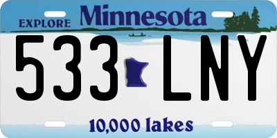 MN license plate 533LNY