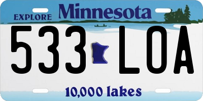 MN license plate 533LOA