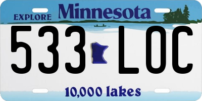 MN license plate 533LOC