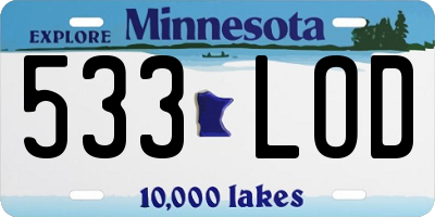 MN license plate 533LOD