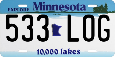 MN license plate 533LOG