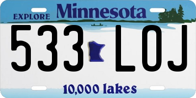 MN license plate 533LOJ