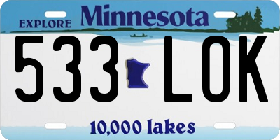 MN license plate 533LOK
