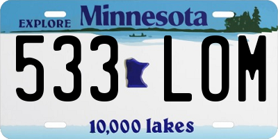 MN license plate 533LOM
