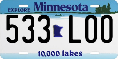 MN license plate 533LOO
