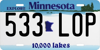 MN license plate 533LOP