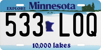 MN license plate 533LOQ