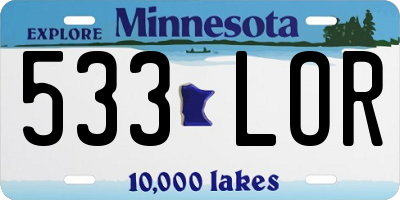 MN license plate 533LOR