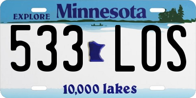 MN license plate 533LOS