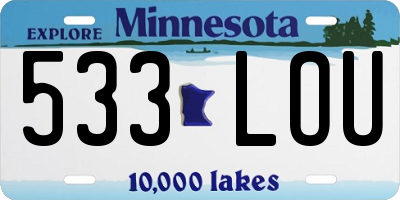 MN license plate 533LOU