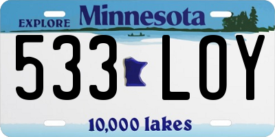 MN license plate 533LOY