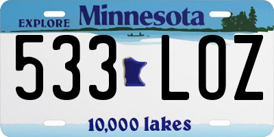MN license plate 533LOZ