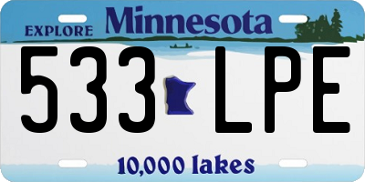 MN license plate 533LPE