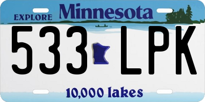 MN license plate 533LPK