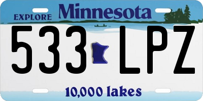 MN license plate 533LPZ