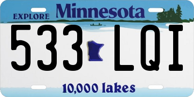 MN license plate 533LQI