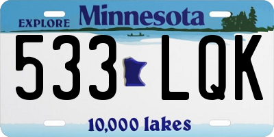 MN license plate 533LQK