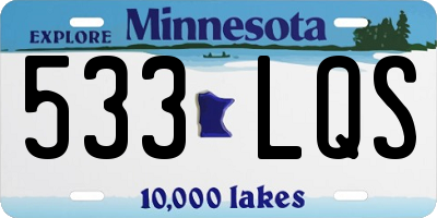 MN license plate 533LQS