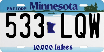 MN license plate 533LQW