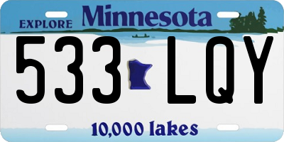 MN license plate 533LQY