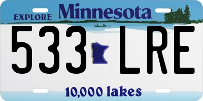 MN license plate 533LRE