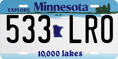 MN license plate 533LRO