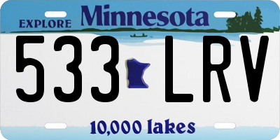 MN license plate 533LRV