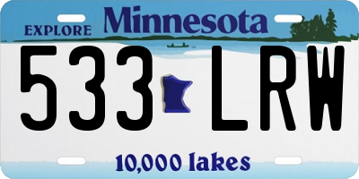 MN license plate 533LRW