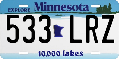 MN license plate 533LRZ