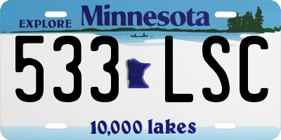 MN license plate 533LSC