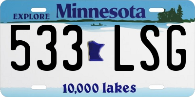 MN license plate 533LSG