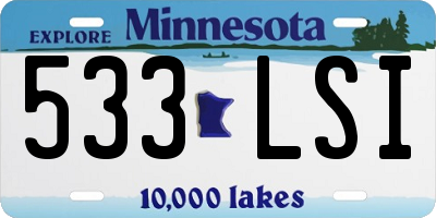 MN license plate 533LSI