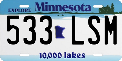 MN license plate 533LSM
