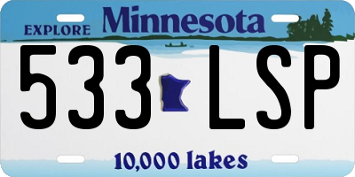 MN license plate 533LSP