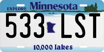 MN license plate 533LST