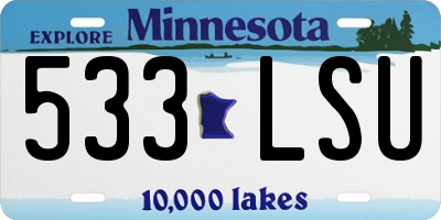 MN license plate 533LSU