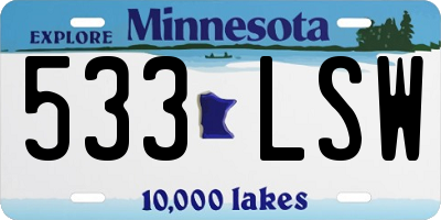 MN license plate 533LSW