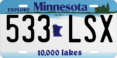 MN license plate 533LSX