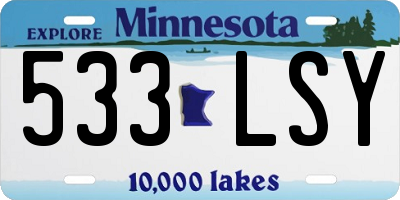 MN license plate 533LSY