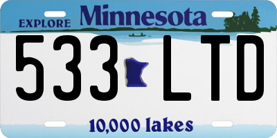 MN license plate 533LTD