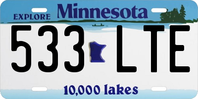 MN license plate 533LTE