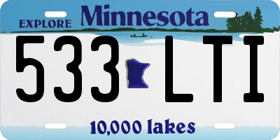 MN license plate 533LTI