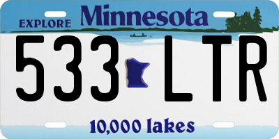 MN license plate 533LTR