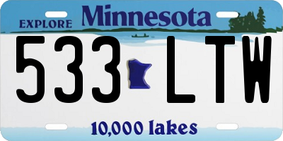 MN license plate 533LTW