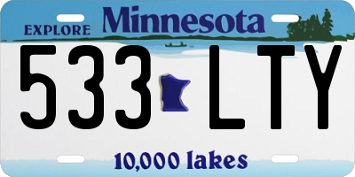 MN license plate 533LTY