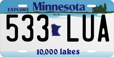 MN license plate 533LUA