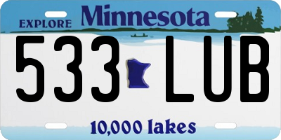 MN license plate 533LUB